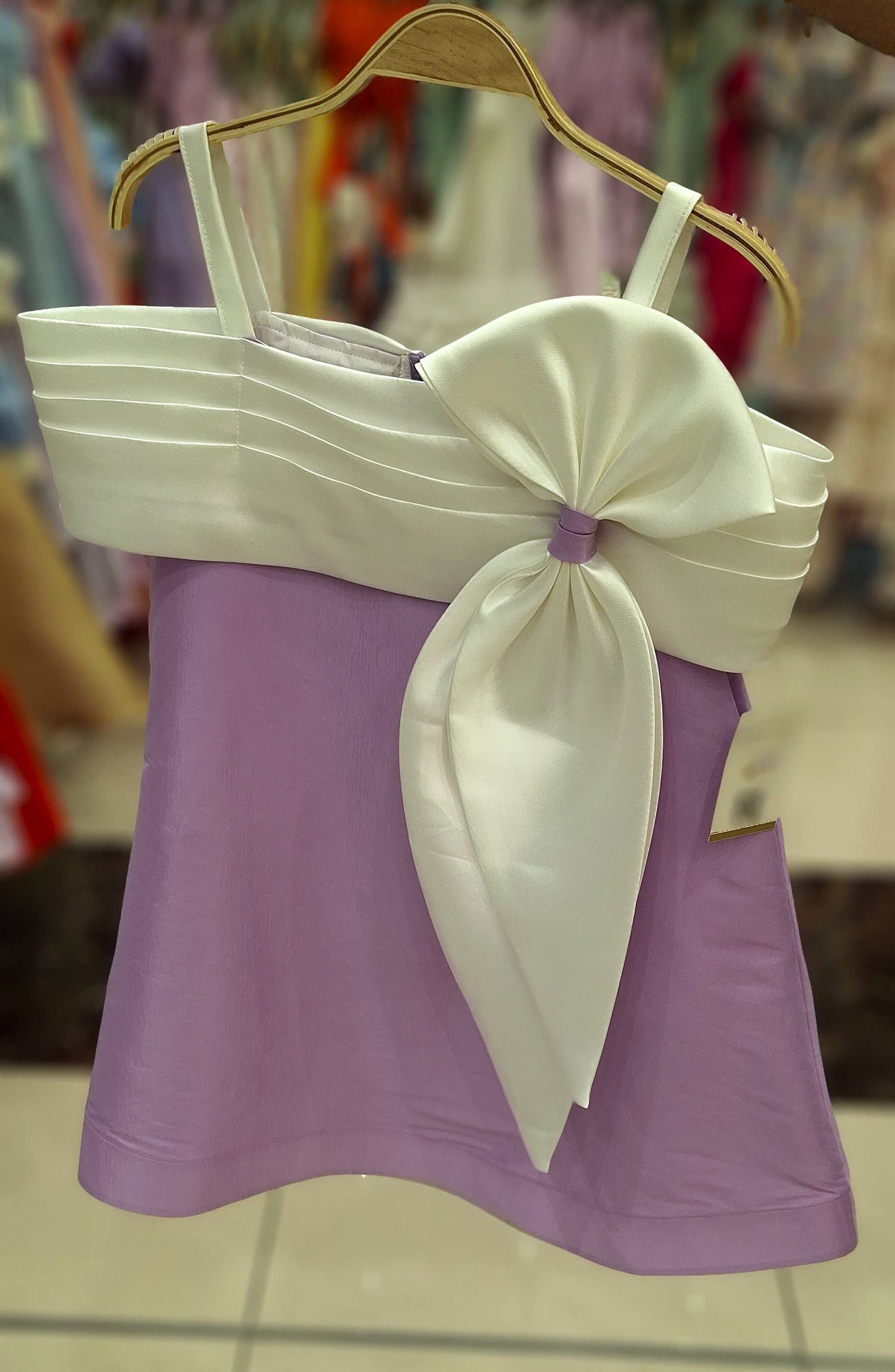 Kids Dress - White & Purple Color