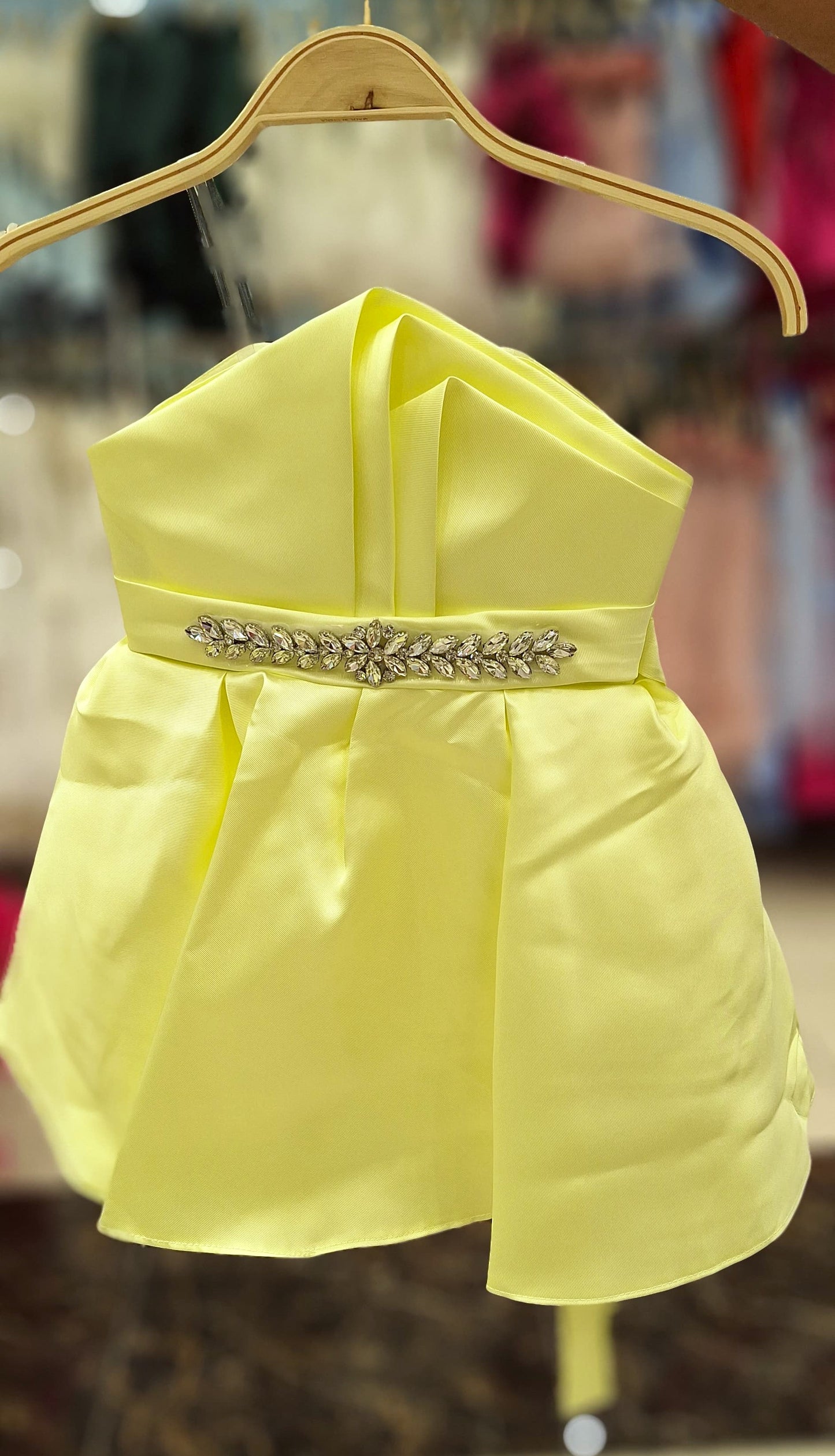 Yellow Color sleeveless Dress For Kids